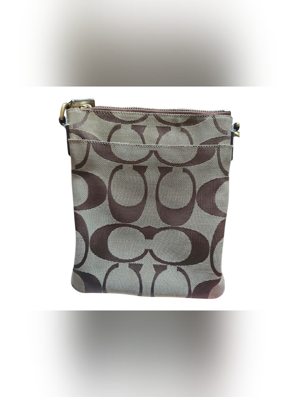 Coach Vintage Signature Stripe Swingpack Crossbody Bag in Beige/Brown - Picture 4 of 9
